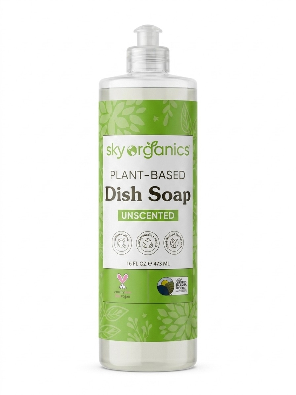 Unscented Plant-Based Dish Soap - Green